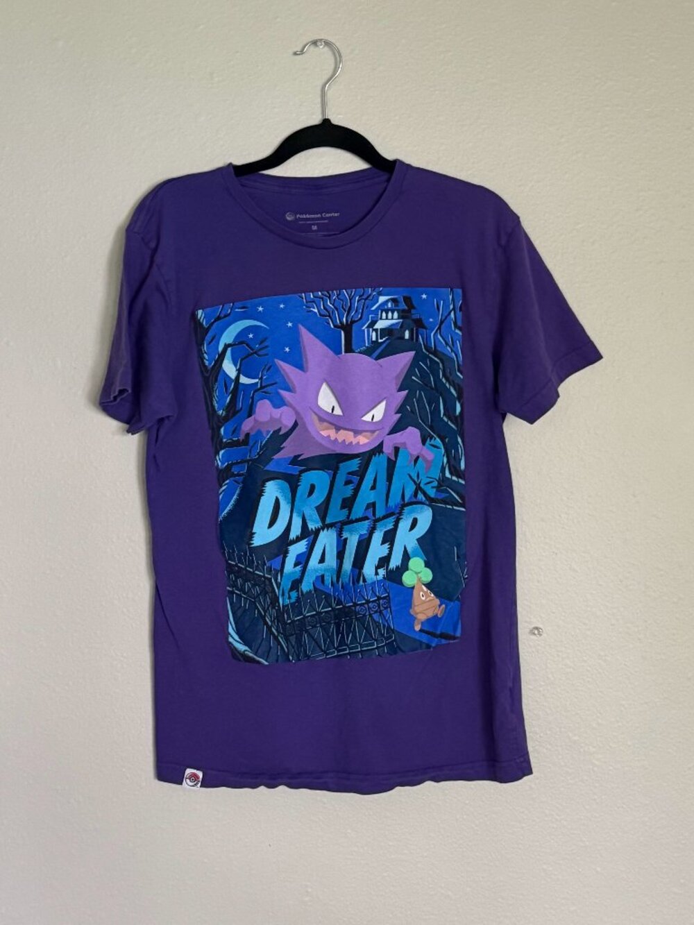 Official Pokemon Center Haunter Cinema Scares T-Shirt Purple Medium Dream Eater